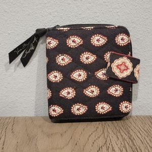 Vera Bradley Bi-Fold Black Paisley Wallet Retired Print 2006